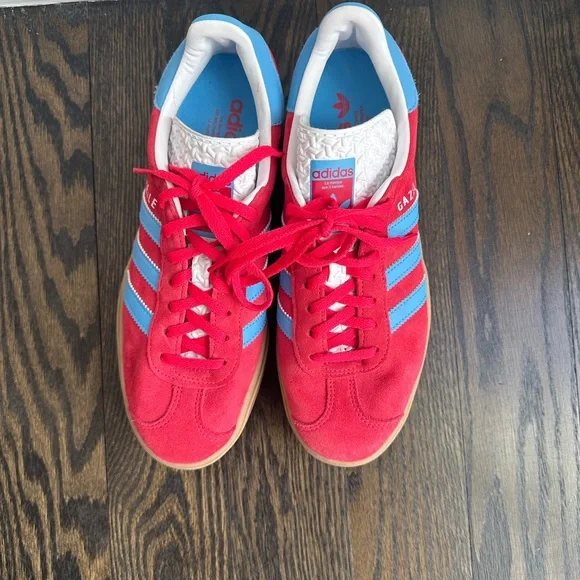 Adidas Originals Gazelle Bold Women's Sneaker in Active Pink/Gum/Blue Size 8 - Picture 8 of 14